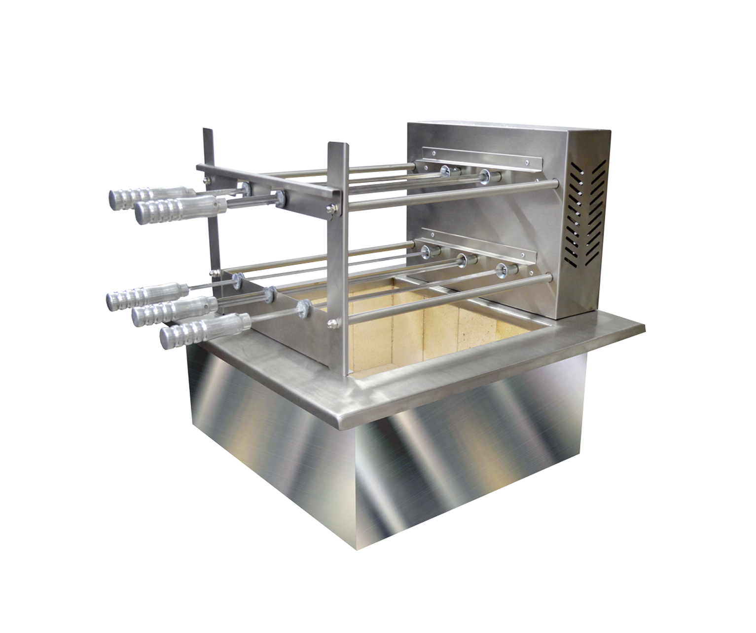 Brazilian Charcoal Grill with Firebox - 5 Skewers 